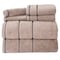 Hastings Home 2-piece Luxury Cotton Towel Set, Bath Sheet Made from 100% Zero Twist Cotton, (Taupe/Black) 984010QQU - alternate 2